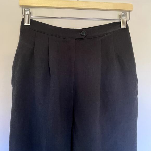 Women's wide leg trousers high waist pockets pants size 4 zip closure buttons - Picture 2 of 9